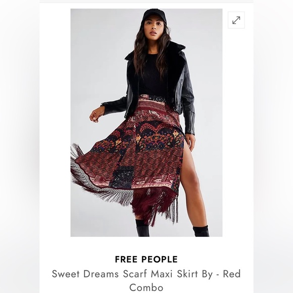 Free People Sweet Dreams Scarf Maxi Skirt NWT Size 2 - Picture 4 of 15
